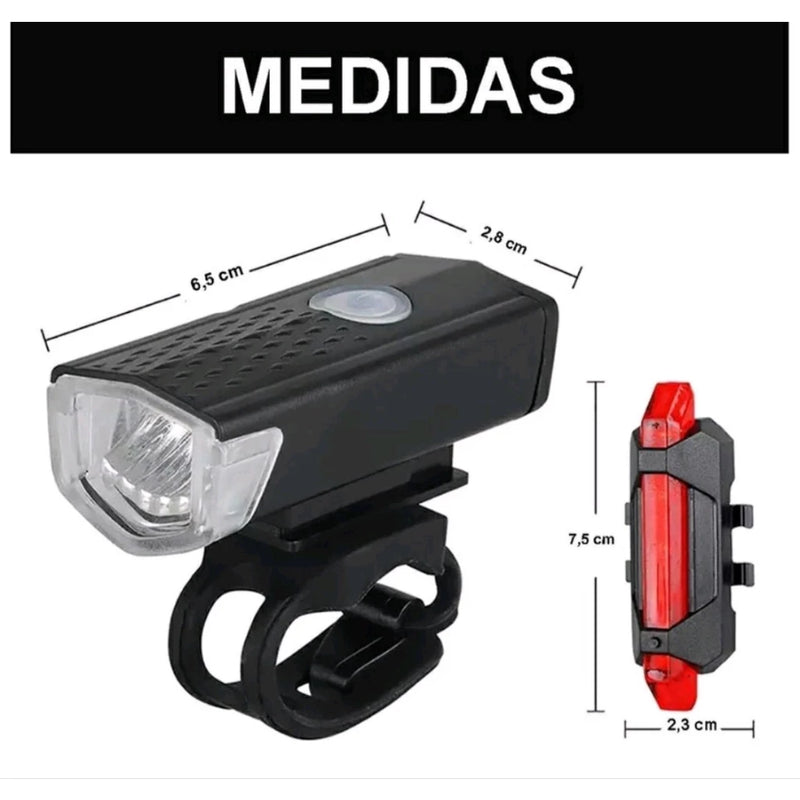 Kit Lanterna e Farol Bicicleta Luz Ultra Led a Prova D'Água - Giga store