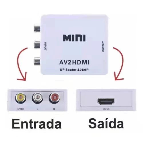 Mini Conversor Hd Vídeo Hdmi X Av Rca Hdmi2av，Av2hdmi - Giga store