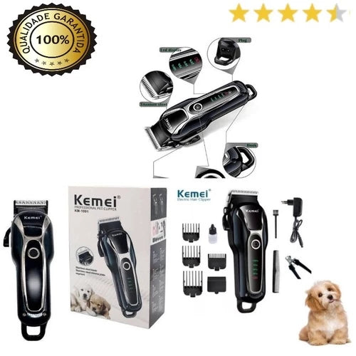 máquina tosa cães e gatos Profissional  kemei 1991 - 100/220v  bivolt - Giga store