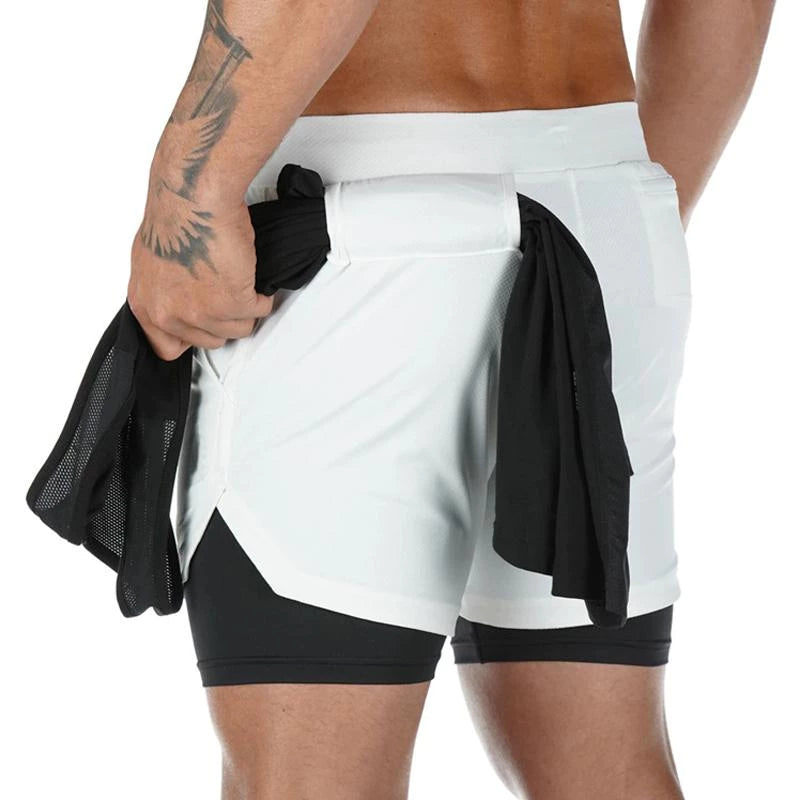 Shorts Masculino, 2 em 1, Com proteção Uv+20 ideal para treinar - Giga store