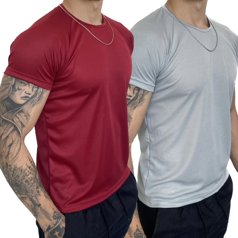 Kit 2 Camisetas Dry Fit Masculina - Casual - Treino - Academia - Esportes - Exercícios - Corrida - Giga store