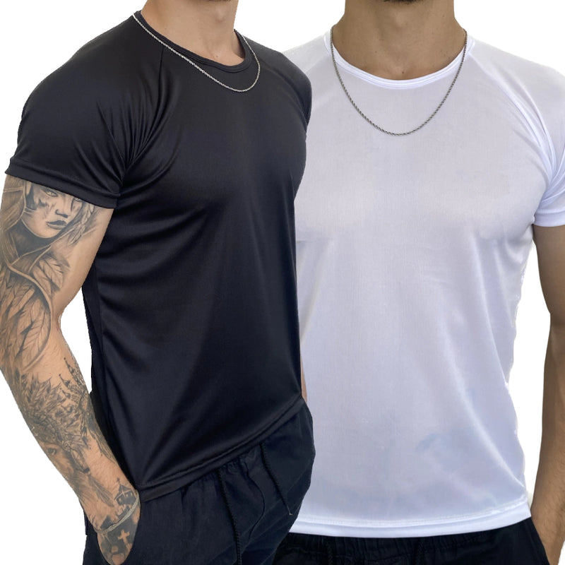 Kit 2 Camisetas Dry Fit Masculina - Casual - Treino - Academia - Esportes - Exercícios - Corrida - Giga store