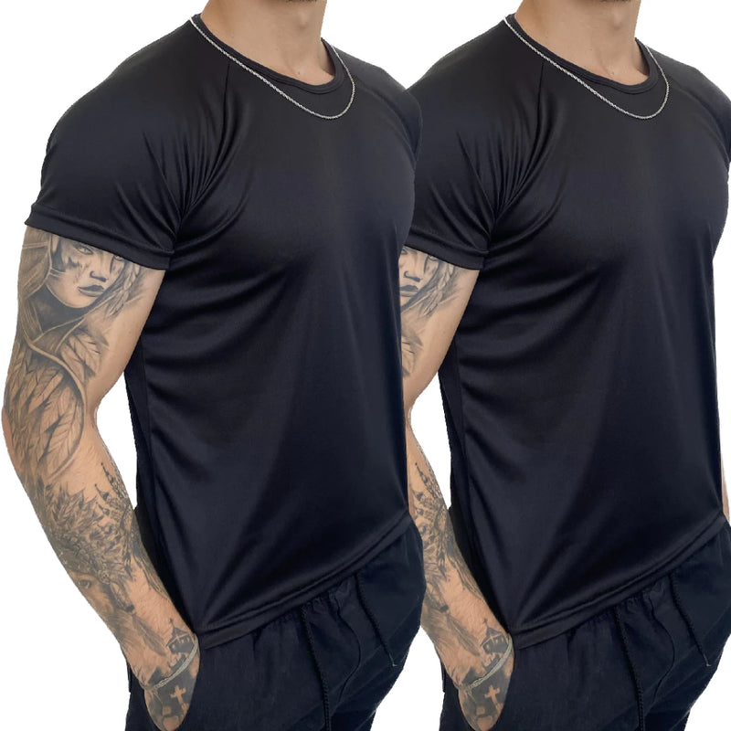 Kit 2 Camisetas Dry Fit Masculina - Casual - Treino - Academia - Esportes - Exercícios - Corrida - Giga store