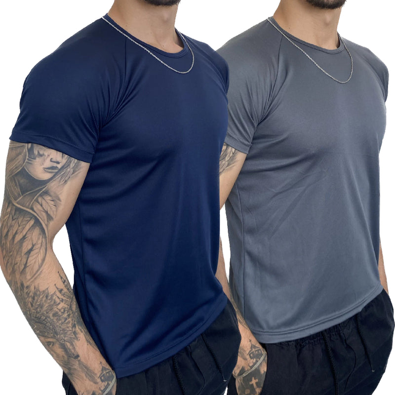 Kit 2 Camisetas Dry Fit Masculina - Casual - Treino - Academia - Esportes - Exercícios - Corrida - Giga store