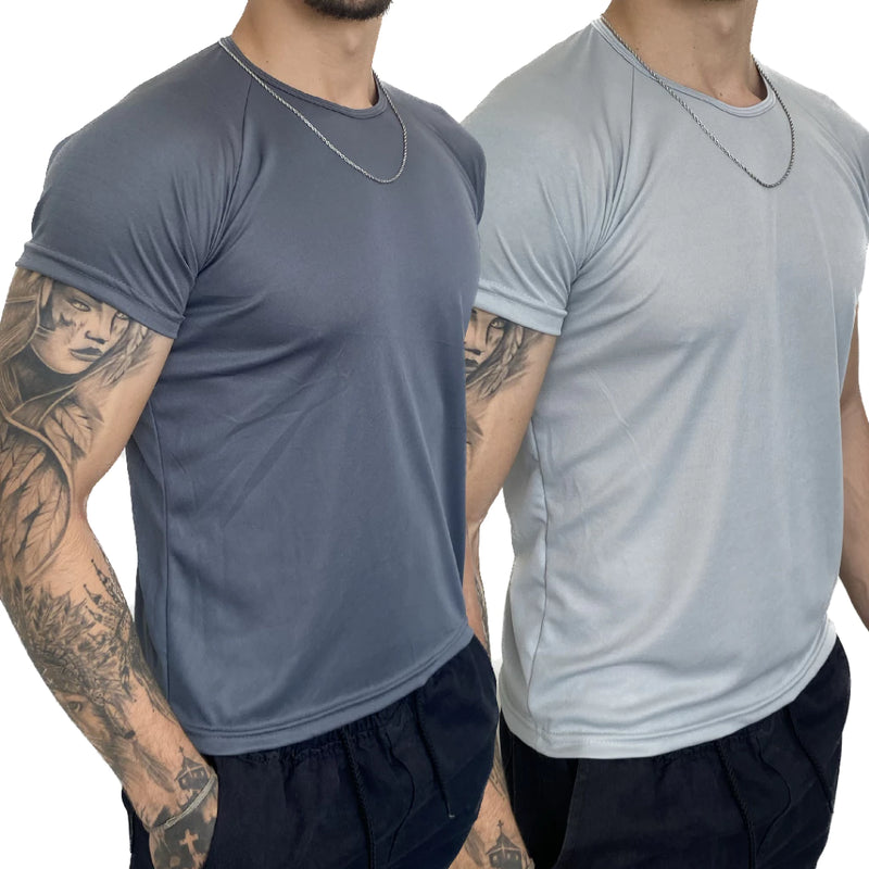 Kit 2 Camisetas Dry Fit Masculina - Casual - Treino - Academia - Esportes - Exercícios - Corrida - Giga store