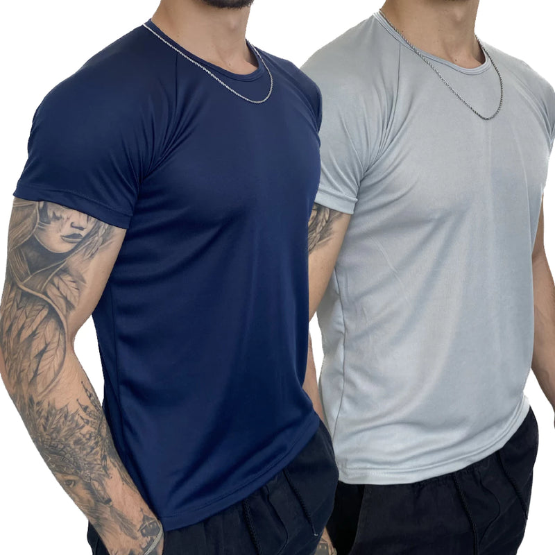 Kit 2 Camisetas Dry Fit Masculina - Casual - Treino - Academia - Esportes - Exercícios - Corrida - Giga store