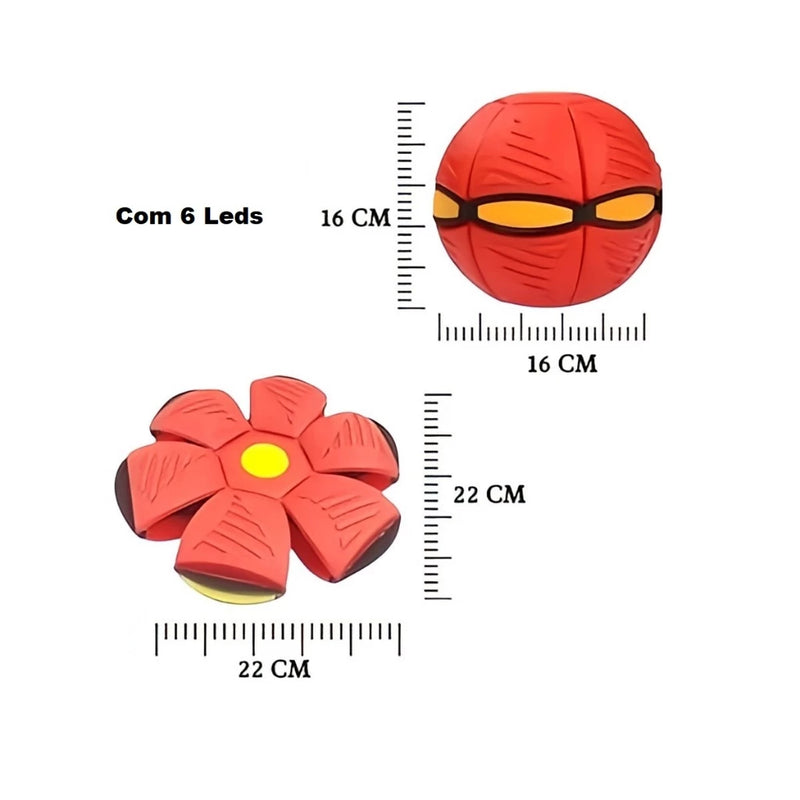 Brinquedo Bola Mágica  Que Vira Disco Voador Com Luz De Led - Giga store