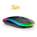 Mouse Sem Fio, Wireless, Recarregável com Led Rgb e Bateria Interna - Giga store