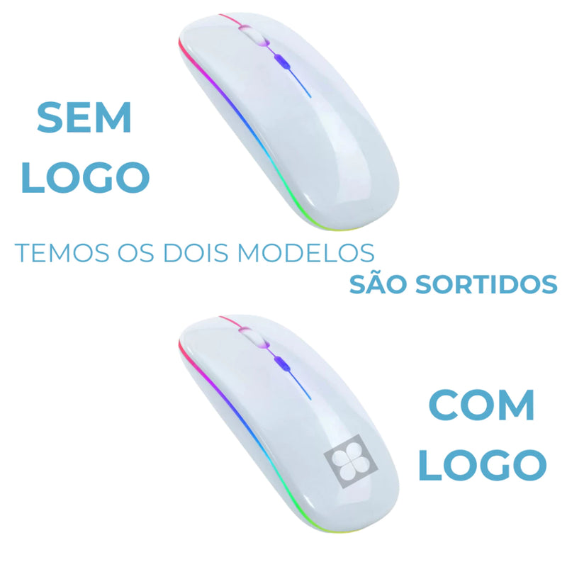 Mouse Sem Fio, Wireless, Recarregável com Led Rgb e Bateria Interna - Giga store