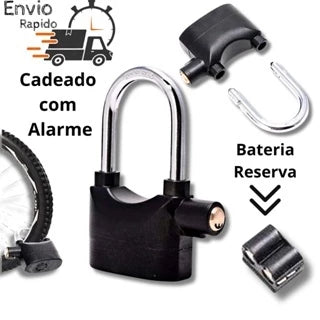 Cadeado com Alarme Sonoro, Grande, Anti Furto - Giga store