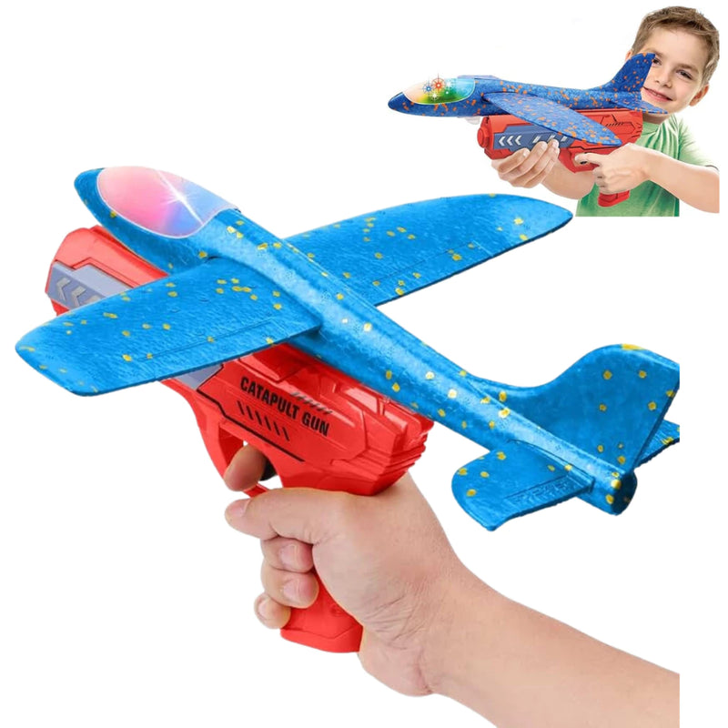 Lançador De Avião (COM LUZ) Planador Brinquedo Infantil De Espuma Catapulta - Giga store