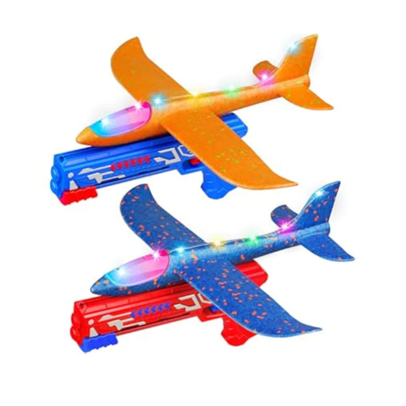 Lançador De Avião (COM LUZ) Planador Brinquedo Infantil De Espuma Catapulta - Giga store