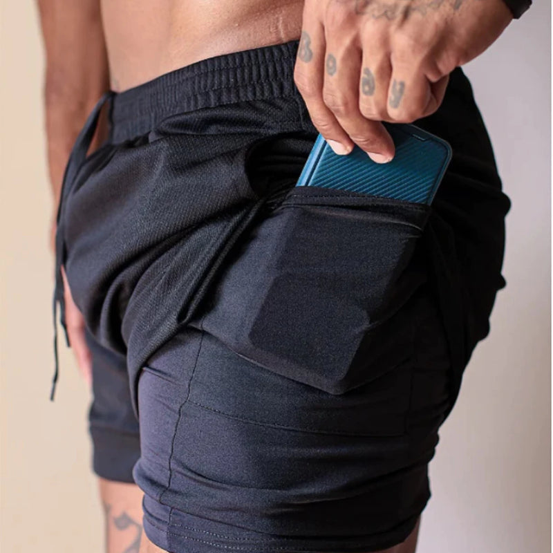 Shorts Masculino, 2 em 1, Com proteção Uv+20 ideal para treinar - Giga store