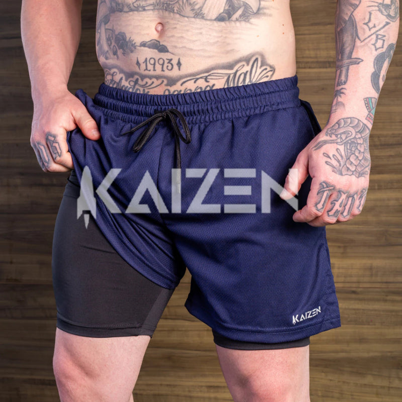 Shorts Masculino, 2 em 1, Com proteção Uv+20 ideal para treinar - Giga store