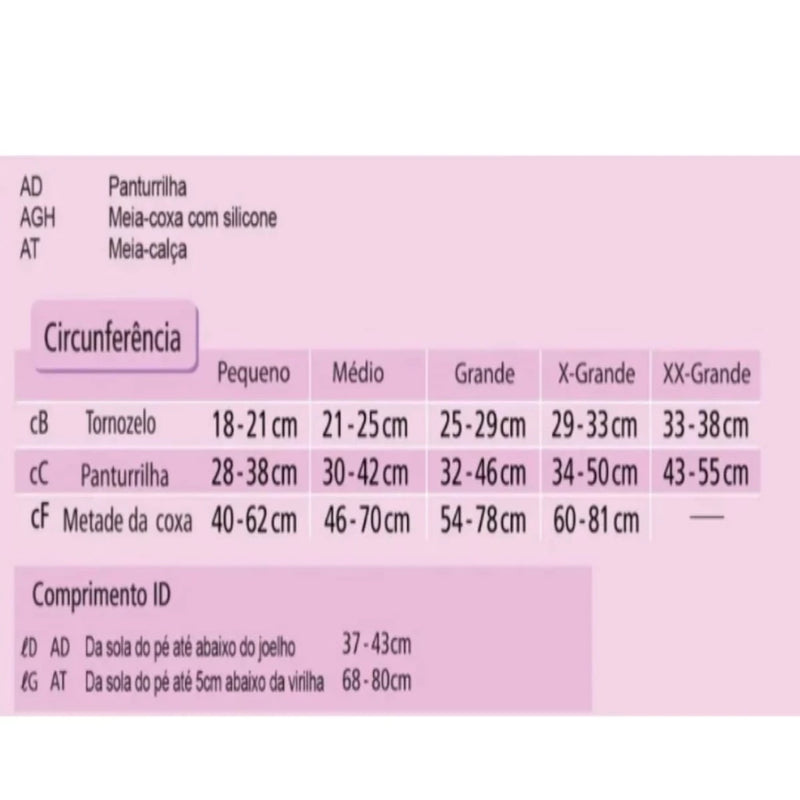 Meia Elástica 3/4 Sanyleg® Suave Compressão 12-15 mmhg P/ Prevenção de Varizes - Giga store