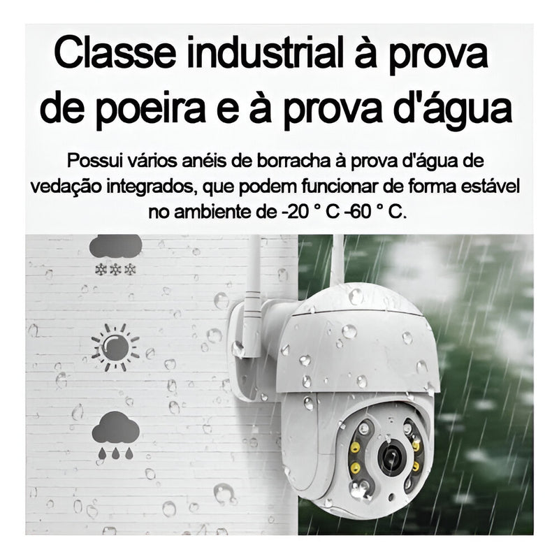 Câmera A8 de Segurança com  Wifi a  Prova D'água, Hd, Infravermelho e Sensor De Movimento - Giga store