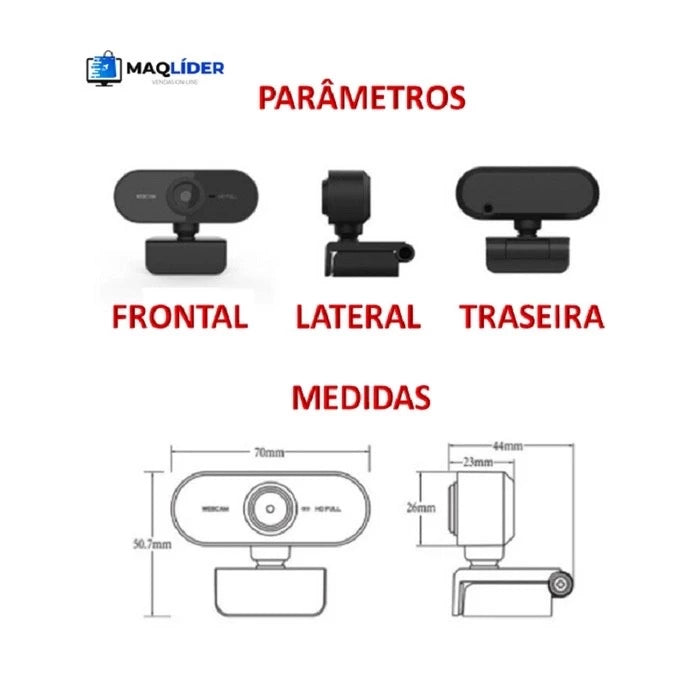 Câmera Webcam Hd Full 1080P Para Computador - Giga store