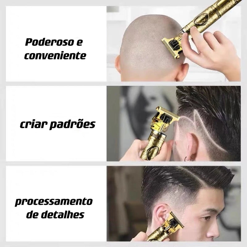 Máquina profissional  De Cortar Cabelo e Barba Masculina - Giga store