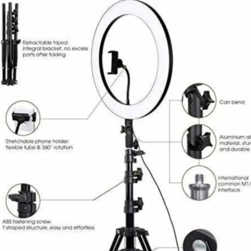 Ring Light Iluminador 10 Polegadas Com Tripé De 2.10 Metros - Giga store