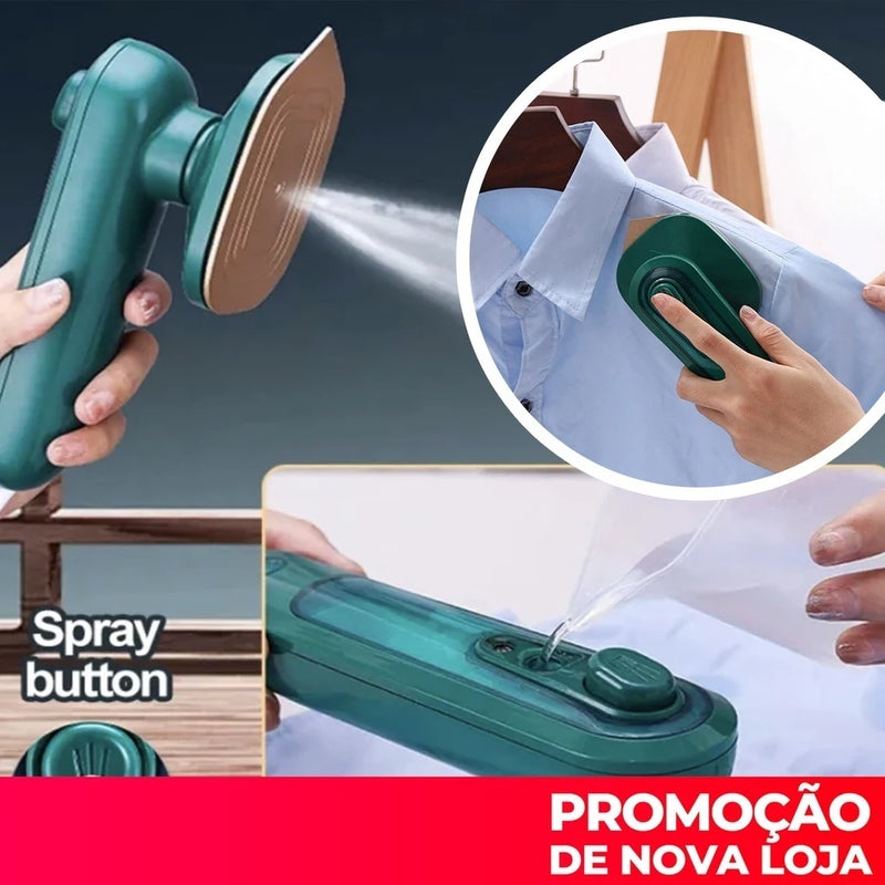 Mini Ferro De Passar Roupas, A Vapor Para Viagem, Elétrico e Portátil, Pequeno - Giga store