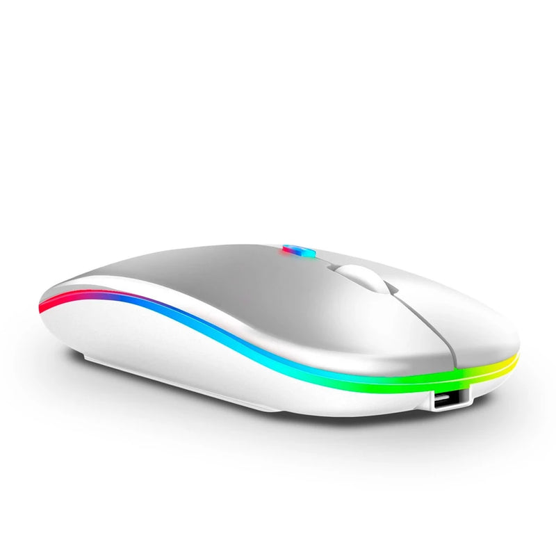 Mouse Sem Fio, Wireless, Recarregável com Led Rgb e Bateria Interna - Giga store