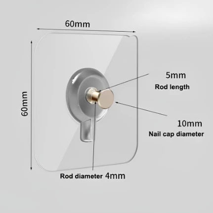 Gancho adesivo pendure sem furos com pino p/ parede - Giga store