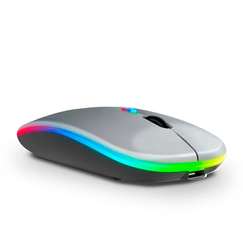 Mouse Sem Fio, Wireless, Recarregável com Led Rgb e Bateria Interna - Giga store