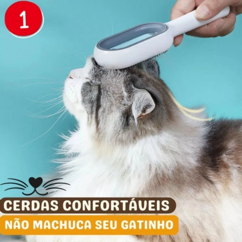 Petclean Pro Escova Multifuncional 4 Em 1 para Gatos E Cachorros - Giga store