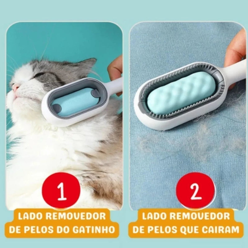 Petclean Pro Escova Multifuncional 4 Em 1 para Gatos E Cachorros - Giga store