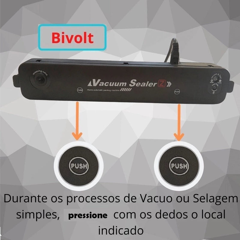 Seladora a vacuo de Alimentos Doméstica Bivolt Hermética - Giga store