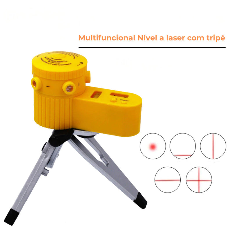 Nível Laser Giratório 360º Com Tripé Nivelador Multifuncional, Profissional, Piso e Teto com  5 Modos - Giga store