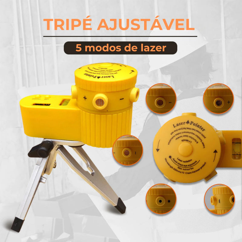 Nível Laser Giratório 360º Com Tripé Nivelador Multifuncional, Profissional, Piso e Teto com  5 Modos - Giga store